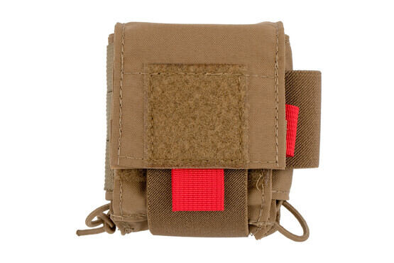 The Coyote Brown high speed gear O3D medical pouch is made from Nylon and attaches to MOLLE
